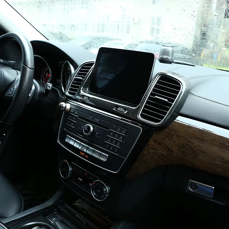 Metyoucar Dekorative Luftauslass-Rahmen für Mercedes Benz GLS und GLE Klasse in Carbon-Optik und Silber - Bild 3