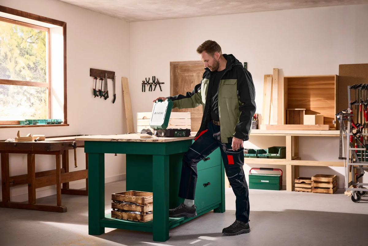 Parkside Herren Arbeitsjacke gefüttert Braun/Schwarz Größe XL (56/58) - Bild 3