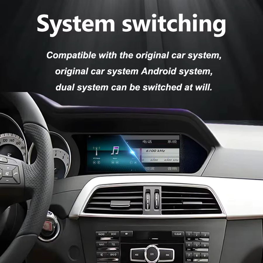 KJ-NAVI Android 16 Auto-GPS-Navigationssystem für Mercedes Benz C-Klasse W204 S204 (2011 - 2015), 8,8 Zoll Multimedia-Stereoanlage mit WIFI, Carplay, Bluetooth und Google Auto in Schwarz - Bild 2