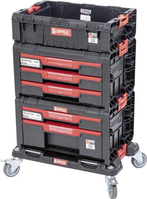 Qbrick Werkzeugwagen PRO Drawer Workshop-Set 2.0 in Schwarz aus Kunststoff, rollbar - Bild 1