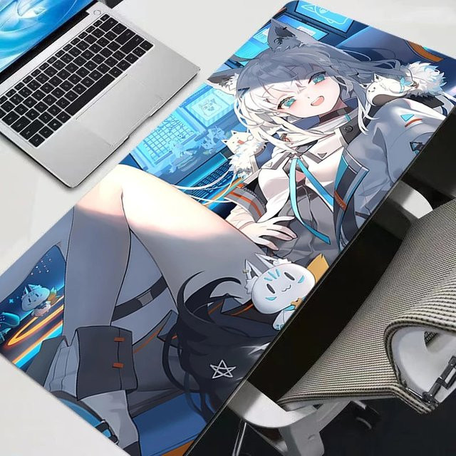 Gaming Mauspad Potdemiel Hololive Shirakami Fubuki Custom Multicolor, weiche Anti-Rutsch Schreibtischmatte für PC und Laptop - Bild 1