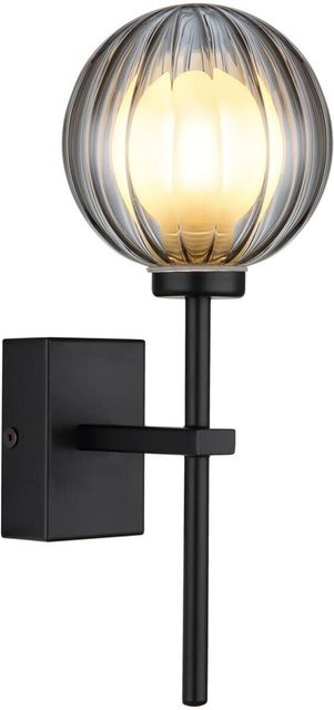 Globo Lighting LED-Wandleuchte modern in Schwarz mit Rauchglas, B/H: 10 x 26 cm - Bild 1