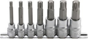 BGS Bit-Einsatz-Satz mit Keil-Profil für RIBE M6 - M14, 7-teilig, Farbe: Silber, Antrieb: 10 mm (3/8 Zoll) und 12,5 mm (1/2 Zoll) - Bild 1
