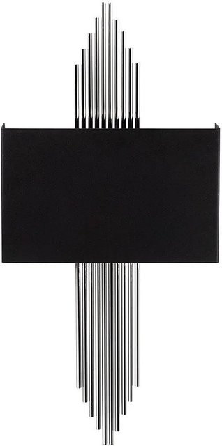 Opviq Wandleuchte Art-Déco aus Metall in Schwarz und Silber, B/H/L: 10 x 22 x 75 cm, E27 - Bild 1