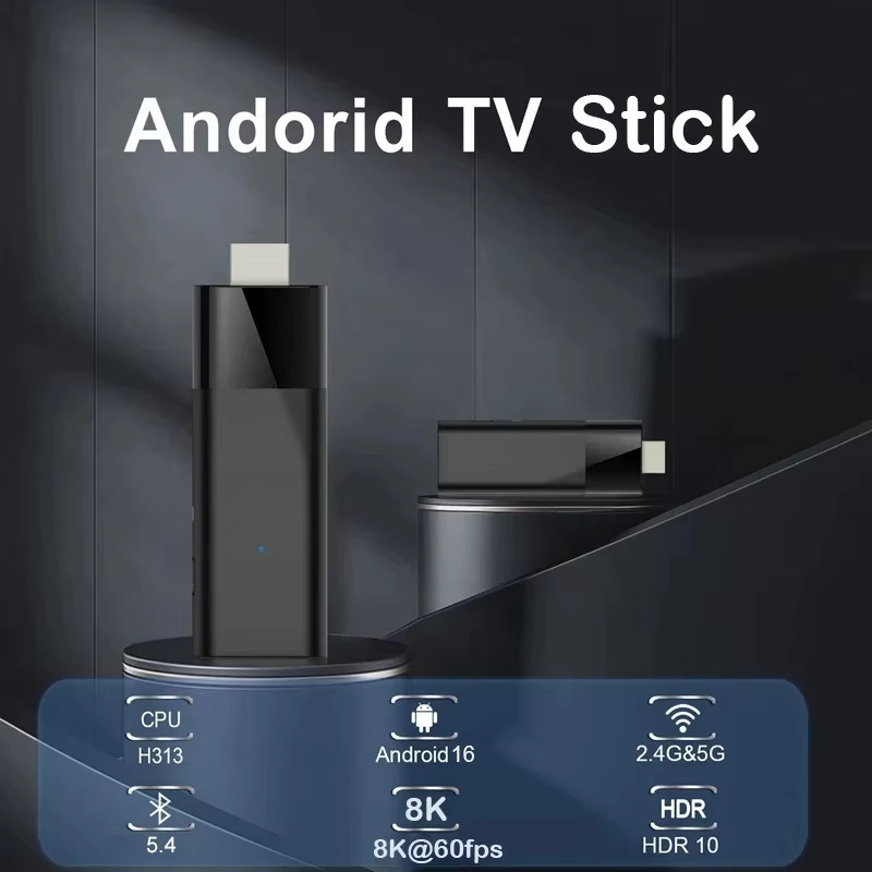 UOSU Android 16 TV Stick Q12 Media Player in Schwarz mit 8GB RAM und 128GB Speicher, Allwinner H313 Quad Core, 4K HDR, Dual WLAN und Bluetooth mit Sprachassistent - Bild 2