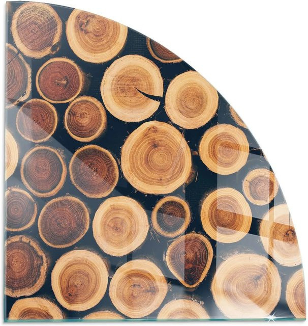 Tulup Funkenschutzplatte aus Glas für Kamin und Kaminöfen, Braun, B/B: 100 x 100 cm - Bild 1