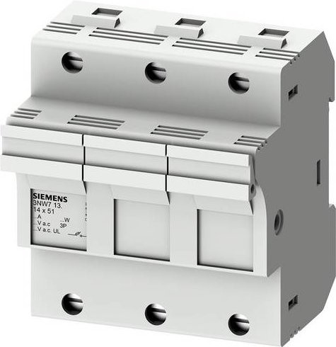 Siemens Zylindersicherungshalter 3NW7132, 50 A, 690 V/AC, grau - Bild 1