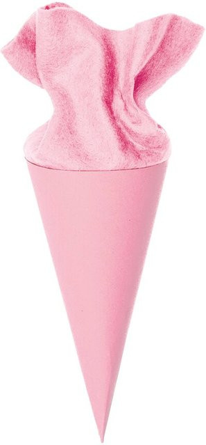 Rico Design Schultüte Rohling mit Filzverschluss in Rosa - Bild 1