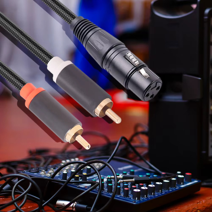 ALLOET XLR-zu-Dual-RCA-Y-Splitter-Kabel, Anti-Interferenz-Stereo-Audiokabel in Schwarz für Mixer, Leistungsverstärker und Mikrofone - Bild 1