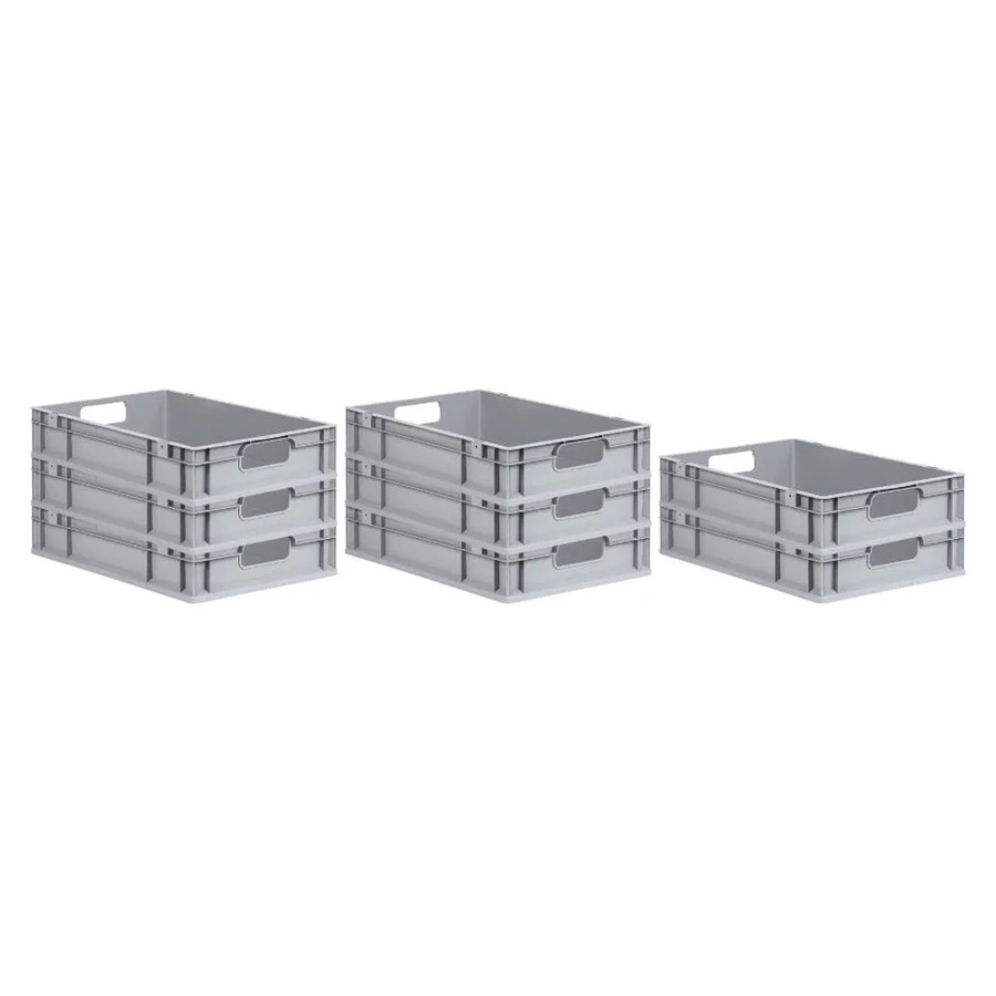 PROREGAL Spar Set 8x Eurobox Nextgen Economy Transportbehälter Grau H x B x T: 12 x 40 x 60 cm - Bild 2