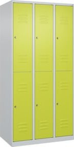 C+P Doppelstock-Spind Classic PLUS mit 3 Abteilen, Stahlkonstruktion mit Zylinderschloss, B/T/H: 90 x 50 x 185 cm - Bild 1