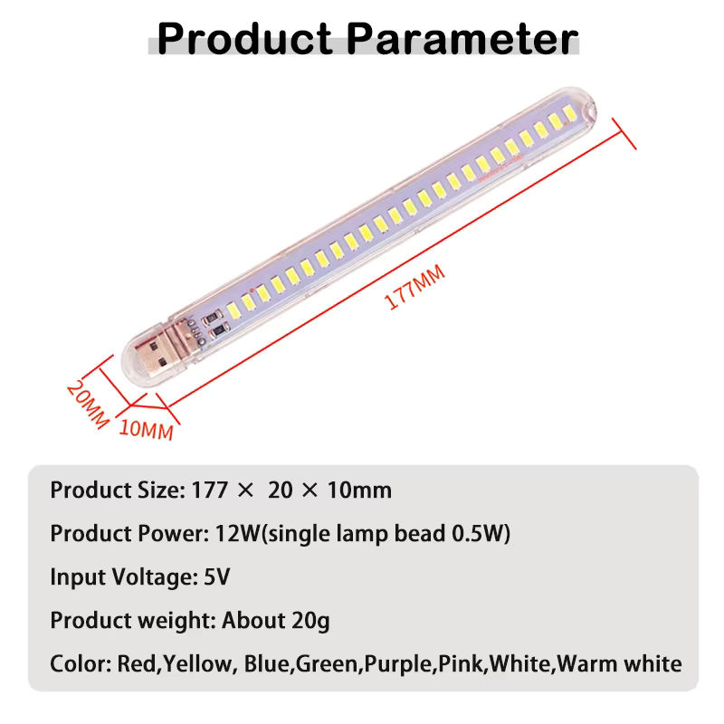 ZHMZH USB LED-Nachtlicht mit 24 RGB SMD LEDs als farbige Atmosphärenbeleuchtung für Live-Streaming, Multicolour - Bild 2