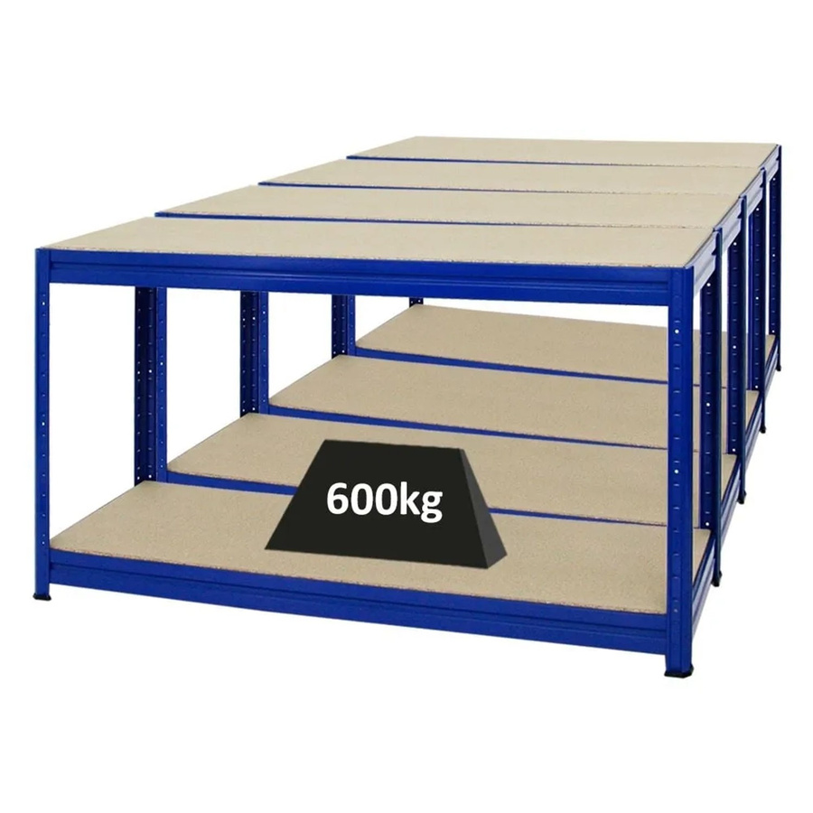 PROREGAL Dino Werkbank, 4er-Set höhenverstellbar, Blau, H x B x T: 90 x 160 x 60 cm, Traglast 600 kg - Bild 2