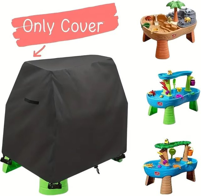 AquaPlay Showers Splash Pond Tischabdeckung aus Polyester in Schwarz mit verstellbarem Kordelzugverschluss - Bild 1