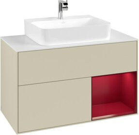 V&B Waschtischunterschrank Finion 100 in Lackoptik, B/T/H: 100 x 50,1 x 50,1 cm - Bild 1