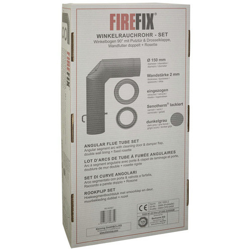 FIREFIX Winkelrauchrohr aus Stahl in Grau, Durchmesser: 15 cm, Länge: 45 cm - Bild 3