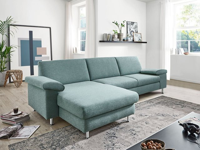 Polsterecke VITO SPRING-S in Blau mit Federkern und Stoffbezug, L-Form linksseitig, B/T/H: 269 x 165 x 86 cm - Bild 1