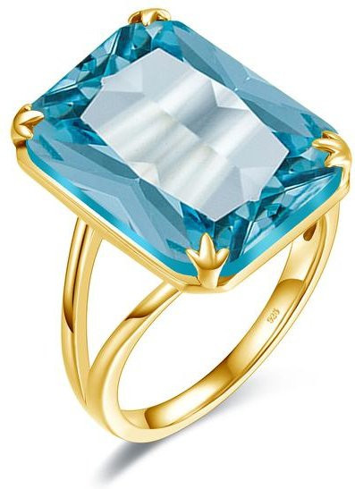 Wucifang Jewelry Aquamarinring, Silber, Gold, Damen - Bild 1