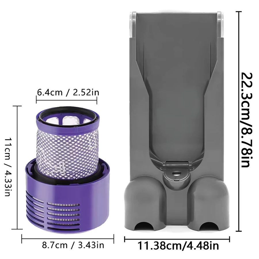 Dyson V10 SV12 Wandhalterung mit Dockingstation und HEPA-Filter in Purple - Bild 2