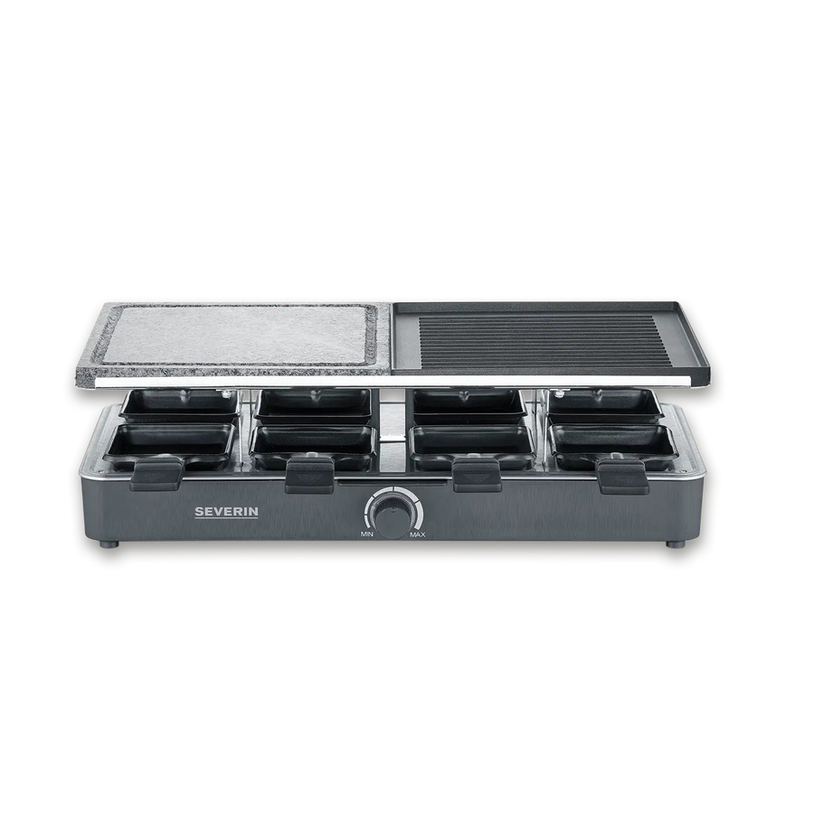Severin Raclette-Grill in Schwarz mit Naturgrillstein, Grillplatte und einstellbarem Thermostat aus Edelstahl - Bild 1