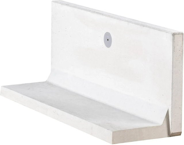 Diephaus L-Stein Sichtbeton Grau B/T/H: 100 x 40 x 30 cm - Bild 1