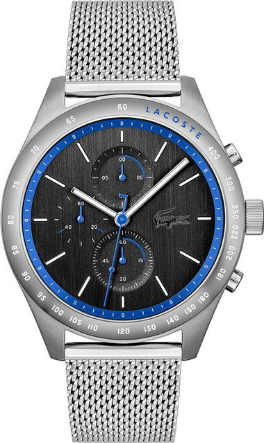 Lacoste Chronograph Herrenuhr, Quarz, Edelstahl, 44 mm, Schwarz, 5 ATM - Bild 1