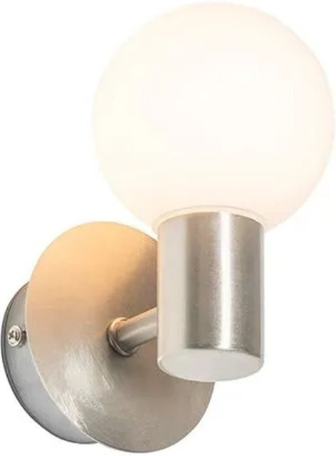 QAZQA Cederic Up Moderne Wandleuchte aus Stahl und Glas in Silber, IP44 dimmbar für Badezimmer, G9 - Bild 1