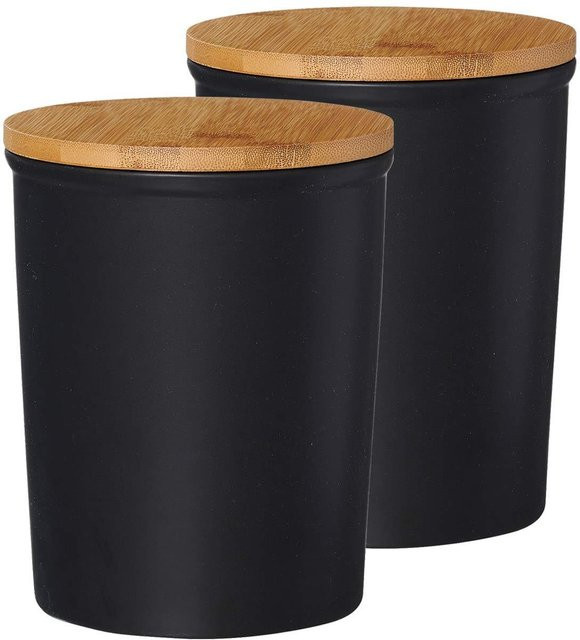 Ritzenhoff & Breker Vorratsdosen Jasper aus Keramik, Schwarz, 2er Set, 1,8 l pro Dose - Bild 1