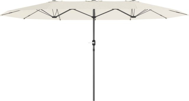 Outsunny Doppelsonnenschirm beige aus Stahl und Polyester mit UPF 50+, B/H/L: 260 x 240 x 436 cm - Bild 1