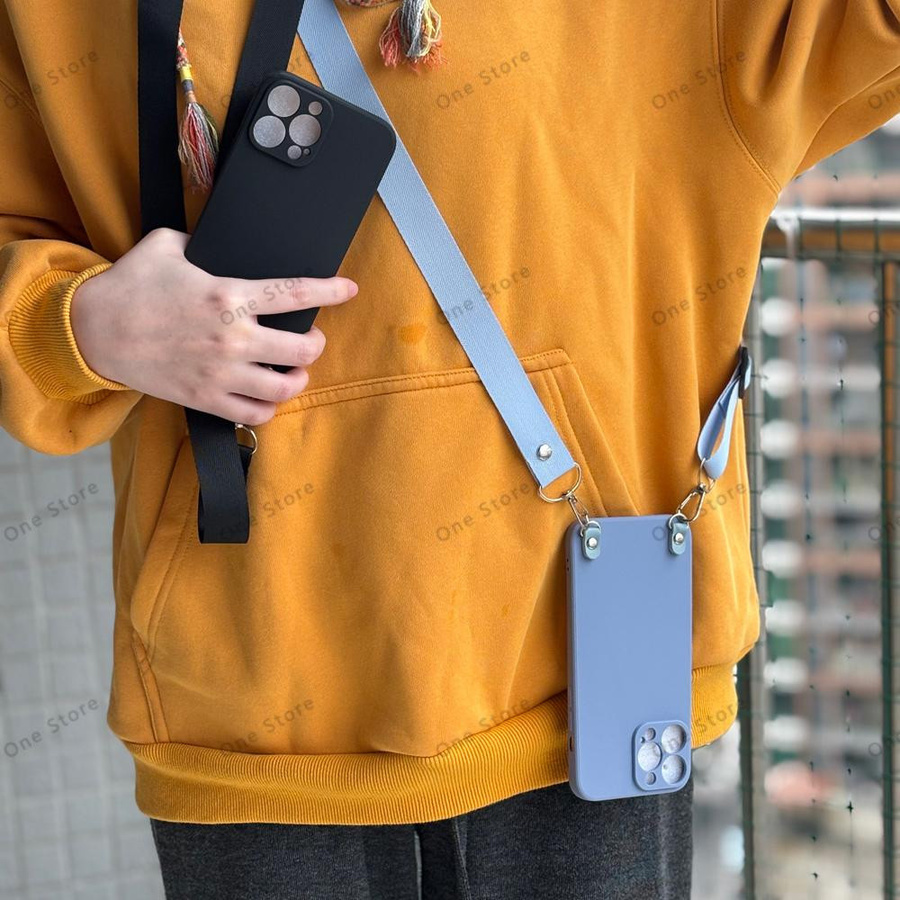 Xiaomi Handyhülle aus weichem Silikon mit Crossbody-Trageband für POCO X7 X6 X5 X3 Pro NFC, erhältlich in Grün, Lila und Rot - Bild 1