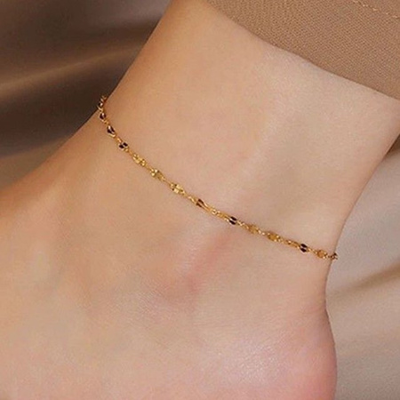 fulsun Fußkettchen 925 Silber, 14K vergoldet, Damen