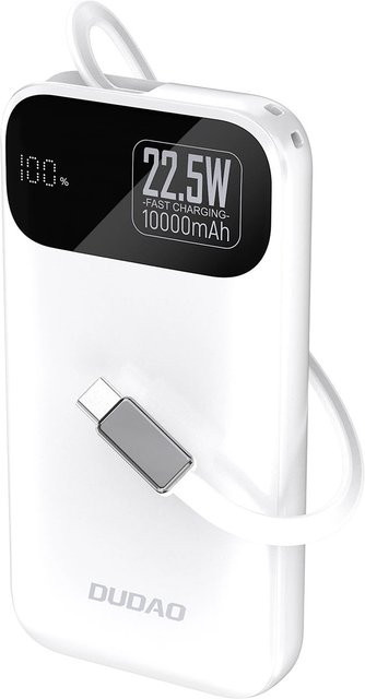 Externer Akku Dudao K31 mit 10000mAh, 22.5W und 2 x USB-C in Weiß - Bild 1