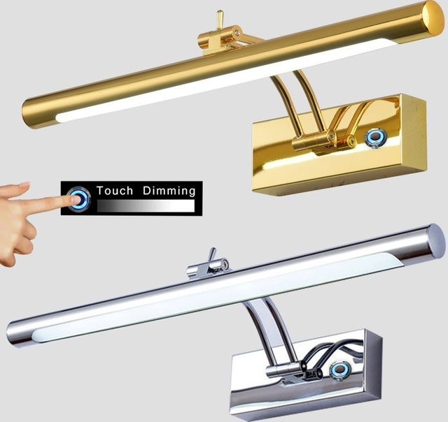 QUASHION Moderne Wandlampe mit Motion Sensor und Touch-Dimmer in Gold/Messing für Badezimmer und Spiegel - Bild 1