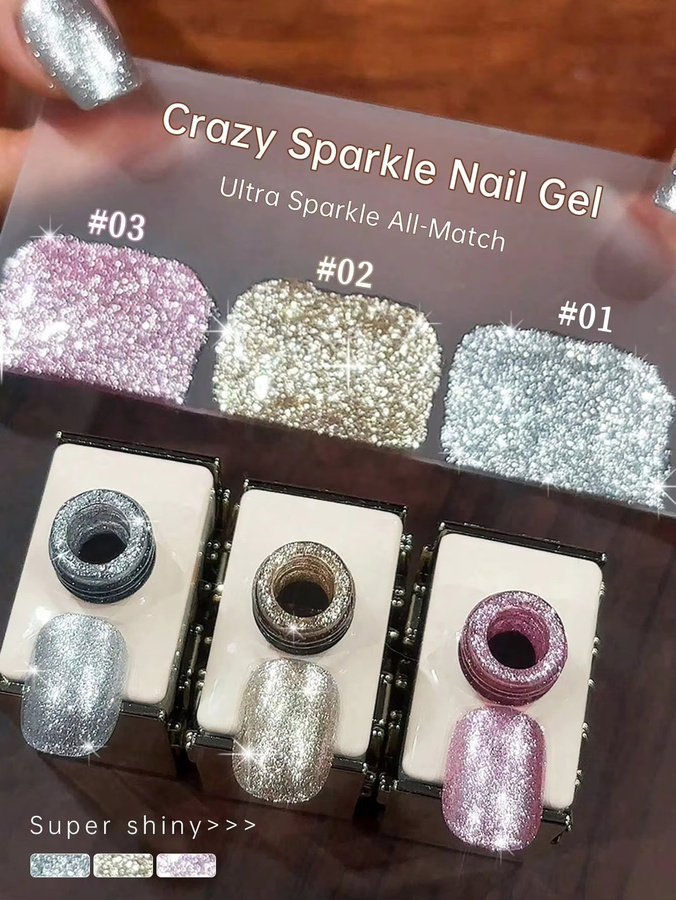 XEIJAYI Glitzer-Nagelgel-Set, 15 ml, #02 - Bild 2