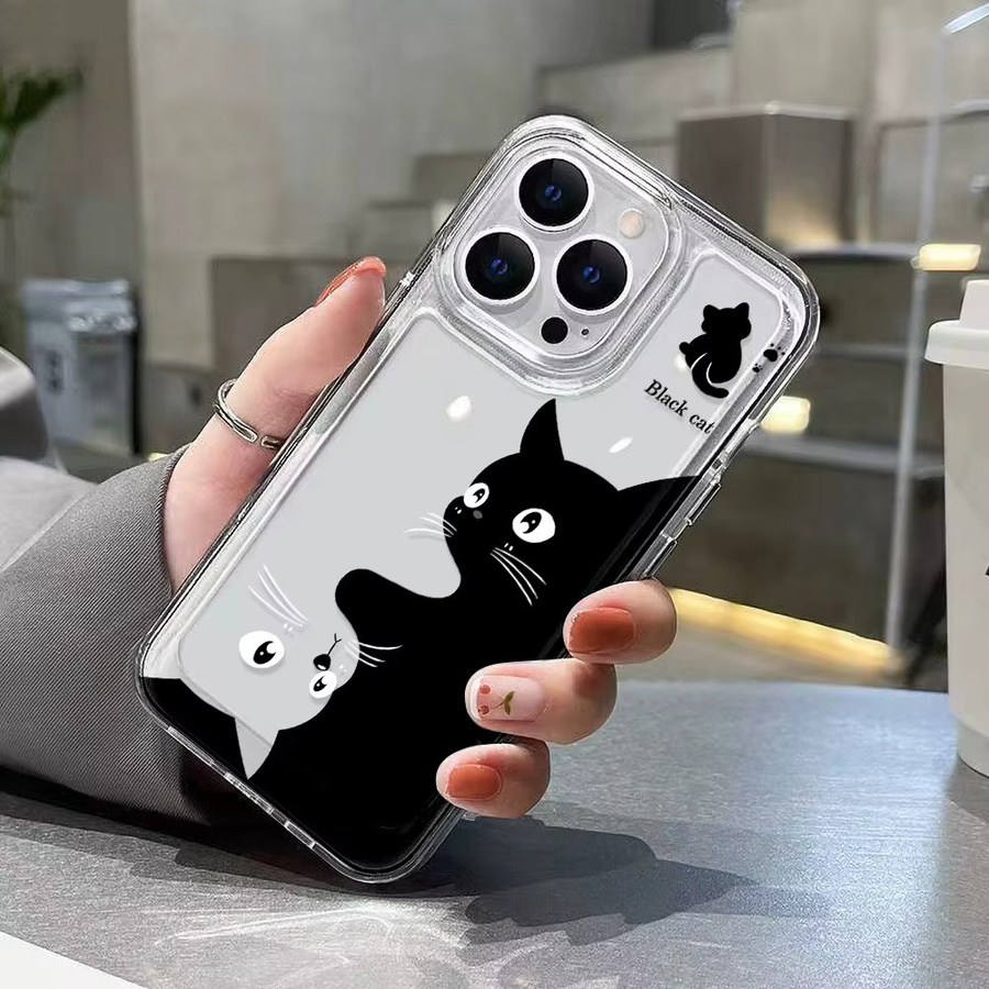 Transparente Handyhülle mit süßem Katzenmotiv für iPhone 16 Pro Max, 15, 14, 13, 12, 11, SE und weitere Modelle von AKABEILA - Bild 2