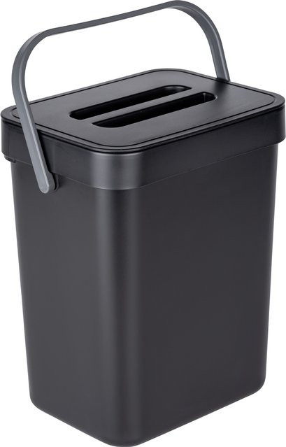WENKO Abfallsammler Tago Black Outdoor Kitchen, schwarz/grau/transparent, Wandmontage, B/T/H: 24,0 x 15,5 x 19,0 cm - Bild 1