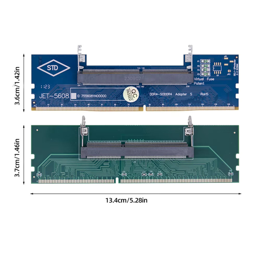 ALLOET DDR3 DDR4 SO-DIMM zu PC DIMM Adapter Karte für Laptop zu Desktop RAM Konverter in Grün - Bild 4