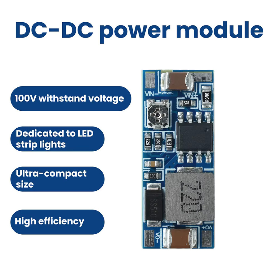 diymore DC-DC-Abwärtsmodul in Blau, einstellbares Hochstrom-Leistungsmodul zur Spannungsumwandlung von 8–100 V Eingang auf 5–20 V Ausgang mit 2 A - Bild 2