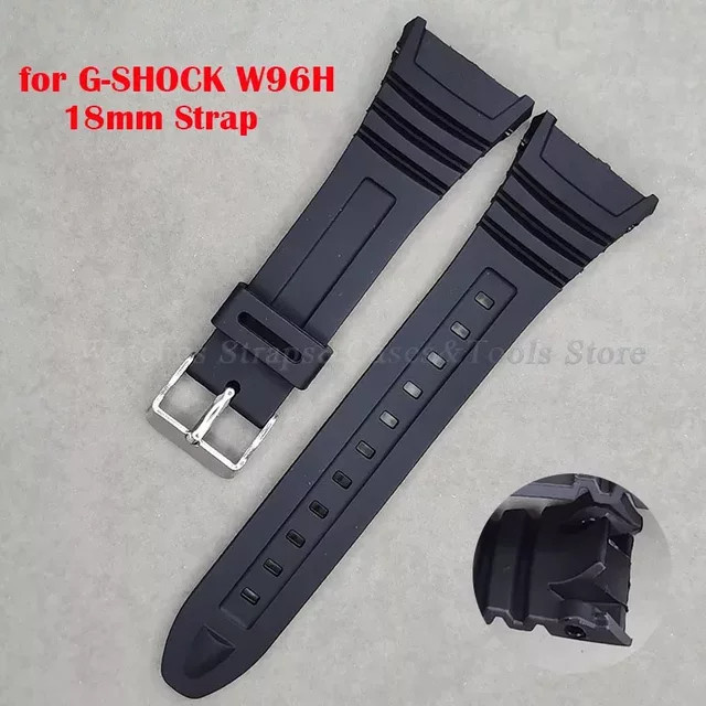 Casio Uhrenarmband, Silikon, 18 mm, Schwarz, Unisex - Bild 1