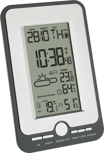 TFA Dostmann MULTY 35.1134 Funk-Wetterstation in Schwarz-Silber mit bis zu 3 Sensoren - Bild 2