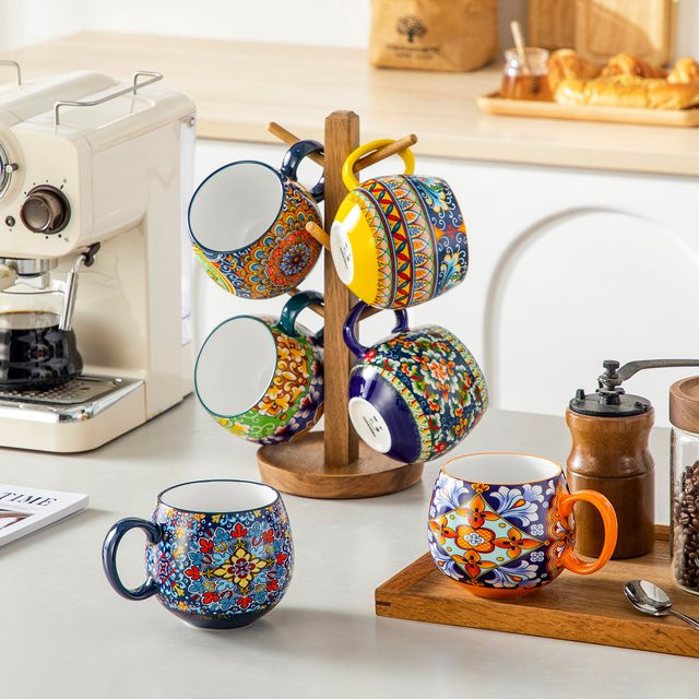 Vancasso Porzellan-Tassenset im Bohemian-Stil, mehrfarbig, 6/12-teilig - Bild 1