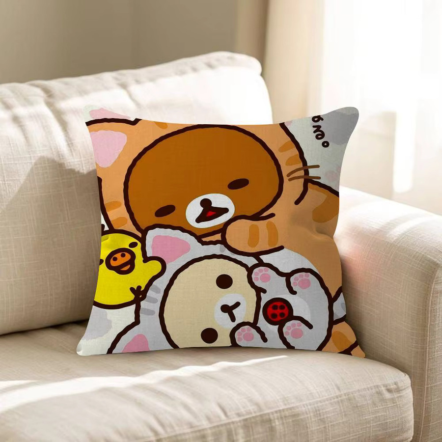 Beast Kingdom Rilakkuma Kissenbezug mit Cartoon-Anime-Print, quadratisch, Mehrfarbig, Breite: 30 cm, Höhe: 30 cm - Bild 4