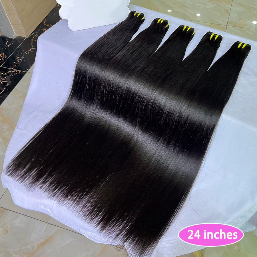 Echthaar-Bündel Haarverlängerungen, 10-36 Zoll, Farbe 1B, Damen - Bild 2