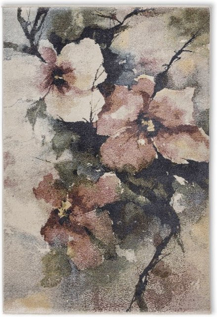 Moderner Teppich ORVIETO von Astra in Pink und Multicolour mit floralem Design, pflegeleicht und fußbodenheizunggeeignet, B/T: 190 x 133 cm - Bild 1