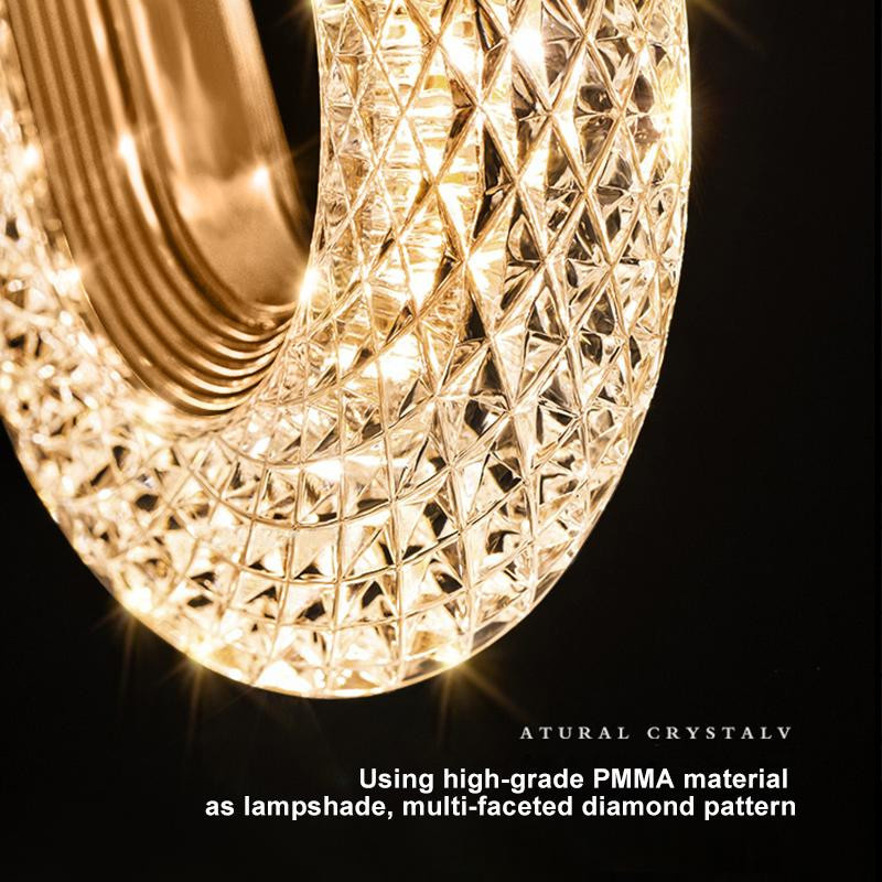 Yuda Lighting Moderne Kristall LED Pendelleuchte aus Metall in Transparent mit warmweißem Licht für Wohnzimmer und Schlafzimmer - Bild 4
