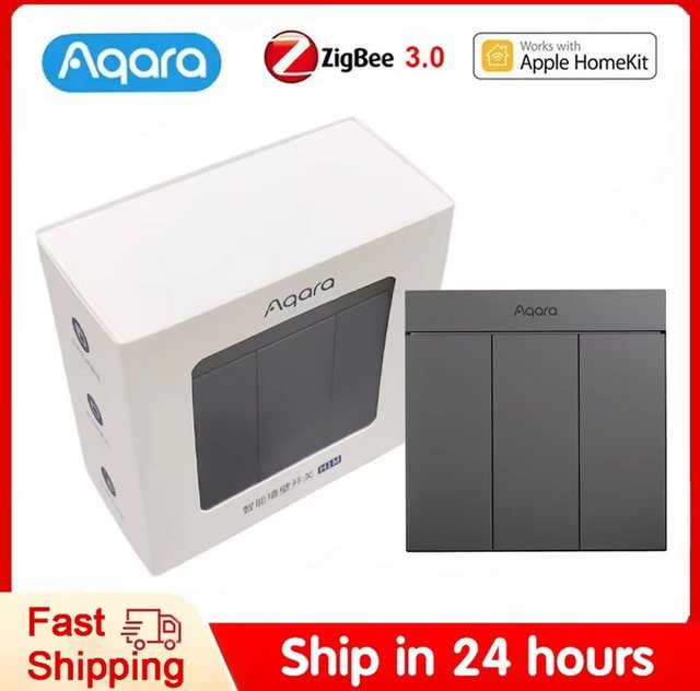 Aqara H1M Smart Wandschalter Zigbee 3.0 Drahtloser Tastenschalter für Smart Home mit Homekit App in Weiß oder Grau - Bild 1