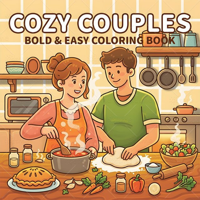 COZY COUPLES Malbuch für Erwachsene mit einfachen und mutigen Mustern in Multicolour - Bild 1