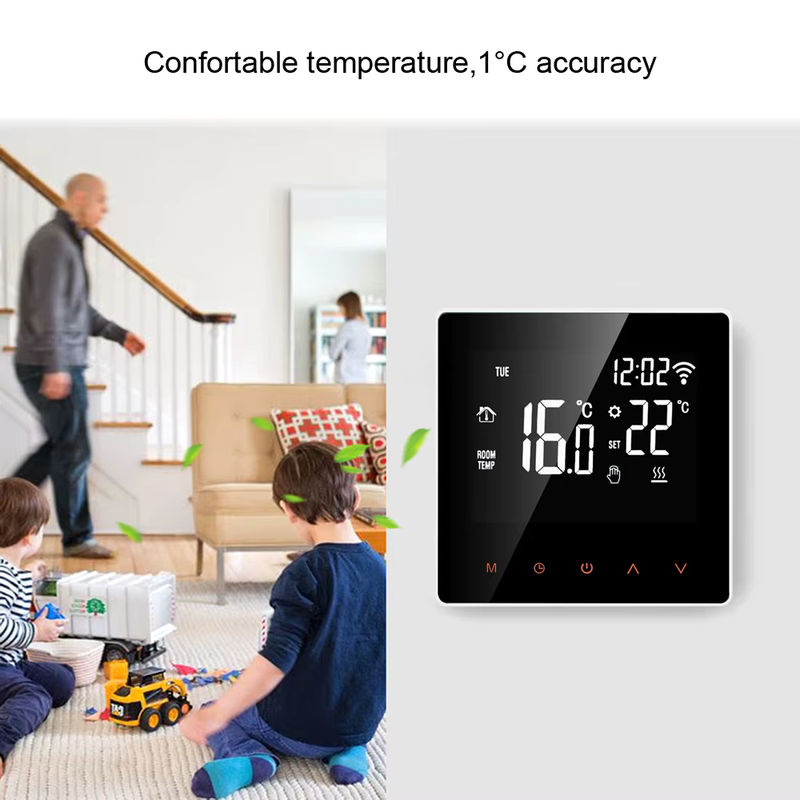 AVATTO WiFi Smart Thermostat in Schwarz zur Steuerung von elektrischer Fußbodenheizung (16A) und Wasser- oder Gasboilern (3A) mit Tuya und Google Home App-Steuerung - Bild 4