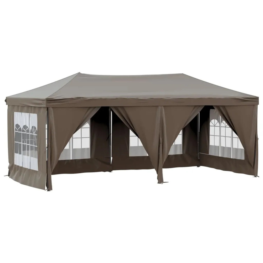 vidaXL Partyzelt faltbar mit Seitenwänden aus 210D Oxford-Gewebe in Beige und Grau, B/T/H: 6 x 3 x 2,45 m - Bild 2