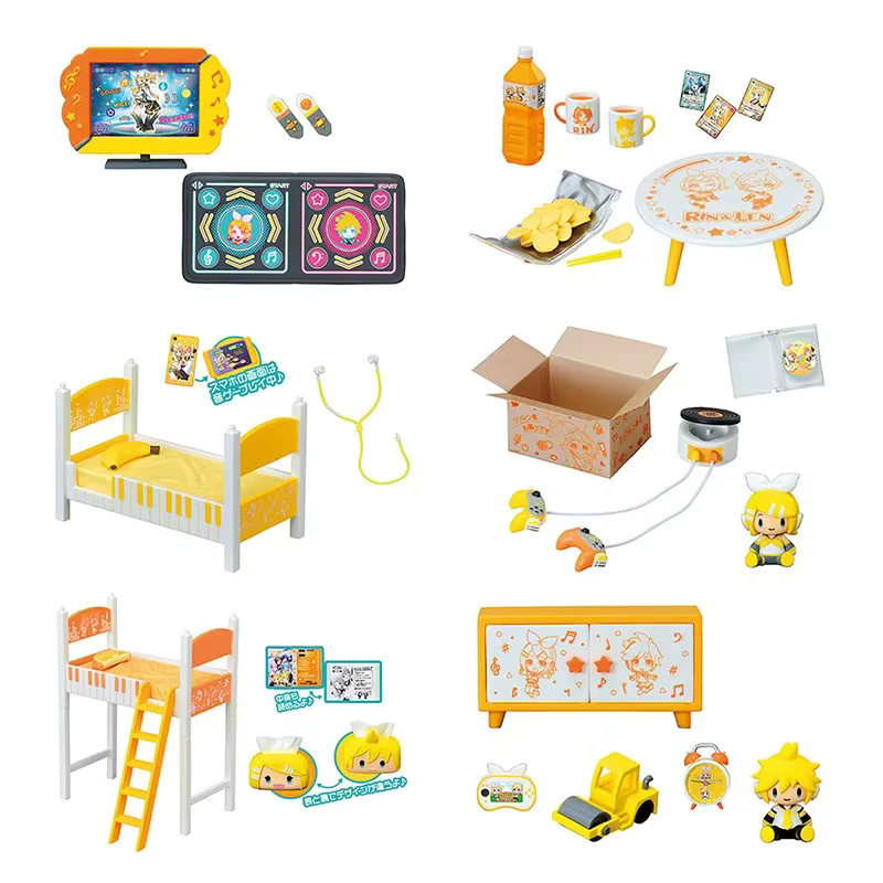 Bandai Anime Hatsune Miku Kagamine Rin Len Zimmer DIY Miniatur Szene, 6-teiliges Set, Puppe, Kunststoff - Bild 2